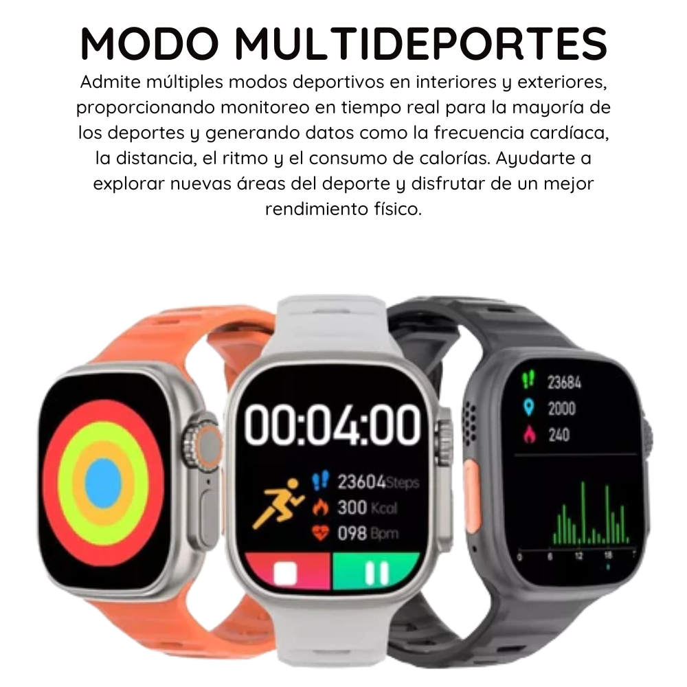 Smartwatch Ultra™ + AirPods + 7 Correas Premium